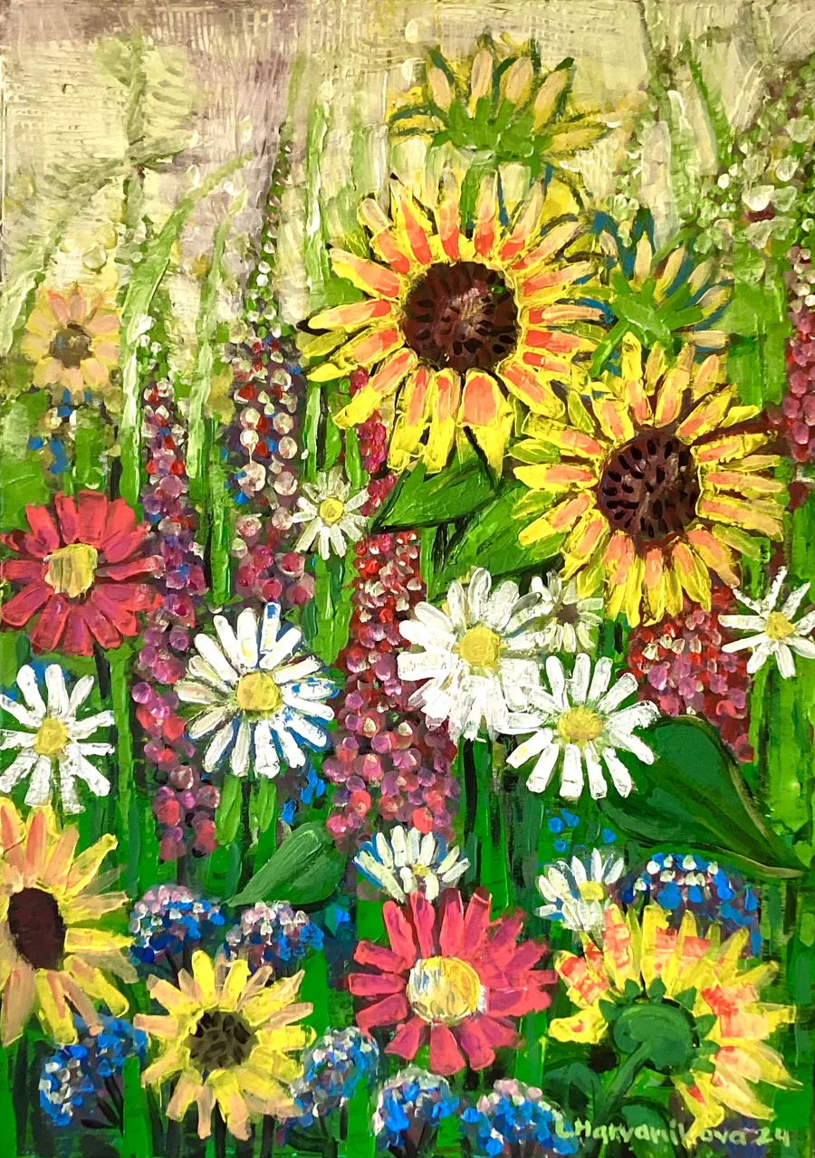 In the garden.