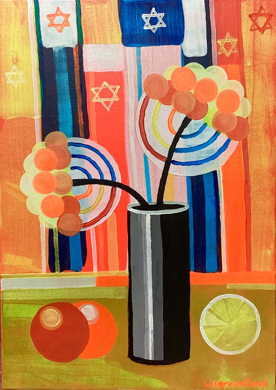 Still life with black vase